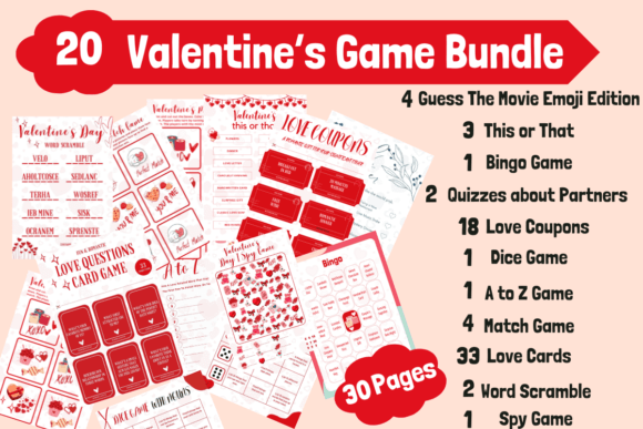 20 Valentine’s Day Game Bundle: The Ultimate Solution for Romantic Fun