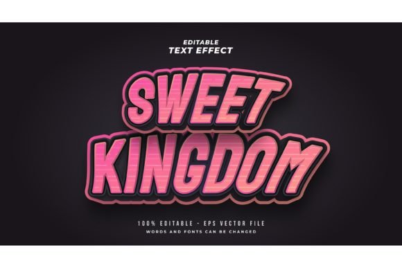 3D Game Text Effect in Pink and Blue