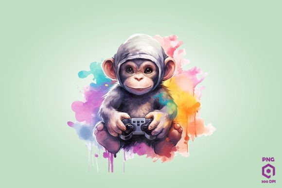 Chimpanzee Playing Video Game: A Fun and Creative Design Resource