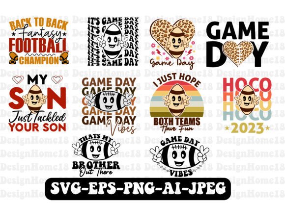Game Day American Football Bundle Tshirt Designs
