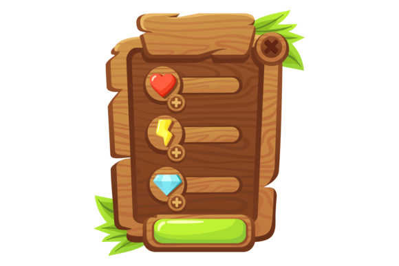 Interface Panel for Mobile Game: Cartoon Design Inspiration