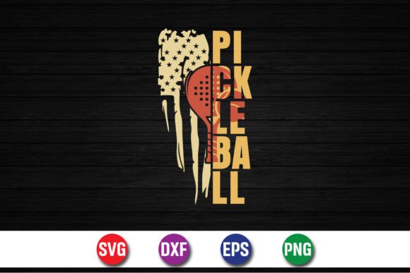 Pickleball Game American Flag Design for Creative Projects