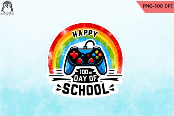 Vintage Game School 100th Day PNG